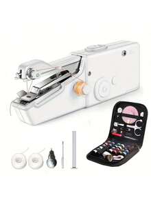 1 Set Of Handheld Electric Mini Sewing Machines For Home Use, Including Sewing Needles, A Portable Manual Sewing Machine, And Hand Tools (Color Random) - Set2 - View 2