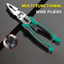 1把多功能剥线钳，工业级尖嘴钳，斜口钳，钢丝剪钳，铬钒钢耐用剥线钳，压接、切割、剥线、绕线多功能钳，适用于家居装修和电气工程