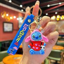 Valentine's Day Special! Disney Stitch PVC Keychain With Heart Design, Perfect Gift For Girlfriend/Boyfriend - Multicolor - View 12
