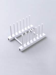 创意厨房收纳架 | 塑料碗碟锅盖沥水架，节省空间的家用餐具收纳架 - 彩色 - 查看 12