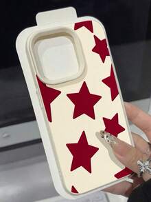 Funda para teléfono con patrón de estrellas compatible con  17,  16 Pro Max,  15 Pro Max,  13 y  12 Brinda protección contra golpes y caídas Una excelente opción para familiares, amigos, seres queridos, novios, novias y regalos de Año Nuevo - Blanco - Ver 4