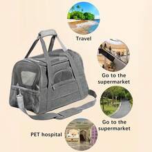 1pc Foldable Oxford Cloth Multi-Function Pet Carrier Bag, Breathable Pet Backpack Suitable For Small Pets Outdoor Use In All Seasons - Multicolor - View 6