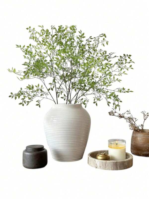 1pc Artificial Euonymus Plant, Artificial Plant Stem, Artificial Plant Branch With Leaf Sprig, Vase Filler, Wedding Greenery Decor