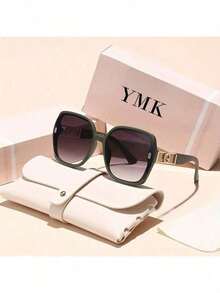 Fashion Retro Rectangular Glasses For Women Classic Retro Rectangular Frame Fashion Glasses - PC Lenses Plastic Frame Party Music Festival Decorative Glasses Travel Beach Accessories - 米色鏡框,棕色鏡片 - 查看 6
