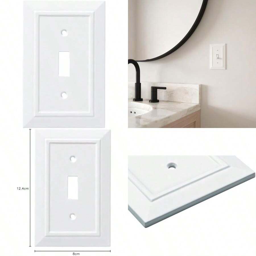Franklin Brass Classic Architecture (1 unidad) - Placa de pared decorativa para interruptor de luz, color blanco puro de 1 banda, protector de placa de pared, protector de placa de palanca, cubierta(Blanco puro Único) - Multicolor - Ver 1