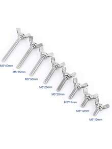 5PCS M5 x 10 mm Tornillos de Mariposa, Tuercas de Mariposa de Acero Inoxidable 304 Pernos Máquina de Perno de Mariposa, Pernos Sujetador de MáQuina, para Accesorio de Herramienta de ReparacióN,38072394 - Albaricoque - Ver 6