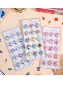 3D立体浮雕贴纸 - 糖果、海洋生物、冰淇淋、太空幽灵、水晶装饰贴纸（儿童版），完美适用于手机壳、笔记本、手工制作、趣味贴纸、日记扩展页、3D立体浮雕贴纸和涂鸦贴纸 - 彩色 - 查看 5