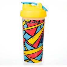 Protein Shaker, 20oz, Colorful Geometric Design, Yellow Lid With Mixing Ball,FIRST EDITION, LIMITED TO 10,000 UNITS ONLY - 1 - View 2