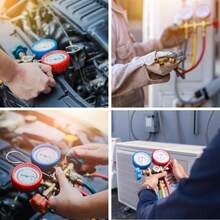 Refrigerant Manifold Gauge Set Diagnostic Air Conditioning Tool Hook Hose For R410A R22 R404A R134A Refrigerant Charging