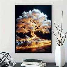 Kit de pintura de diamantes 5D - Mosaico de diamantes completo redondo DIY, artesanía para aliviar el estrés, decoración de pared del hogar, sin marco - Multicolor - Ver 3