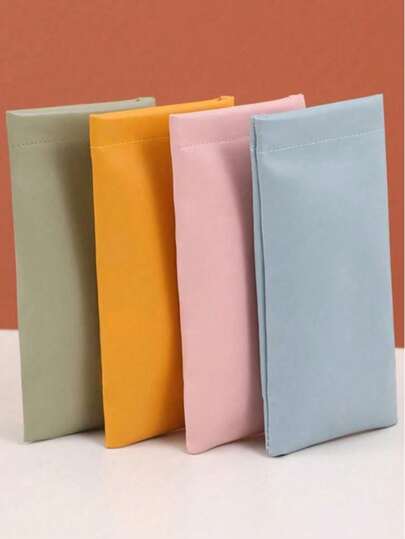 4pcs Soft PU Eyeglass Cases - Compressible Eyeglass Pouches Suitable For Sunglasses And Reading Glasses, Slim And Portable Travel Storage Boxes, Ideal For Outdoor Activities, Travel And Daily Use