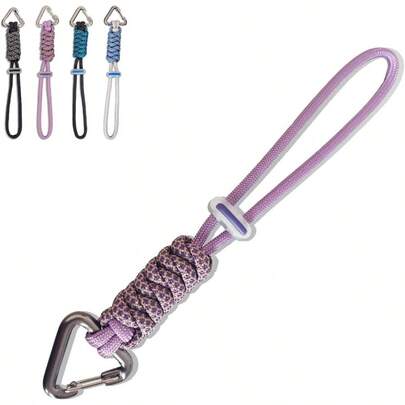 Paracord Keychain -/ D - Shaped Carabiner Clip With Lanyard Hanging Bottle, Key, Backpacks And More