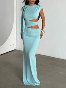 Elegant Sexy Hollow-Out Asymmetric/Asymmetrical Formal Evening Dress