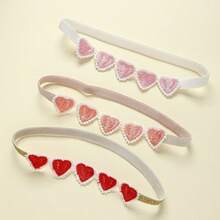 3个/套 超可爱婴儿发箍，心形设计，拍照完美，情人节好礼