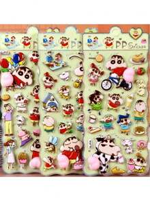 蜡笔小新 Gukha，Coquette，Y2K 主题贴纸，可重复使用/自粘，甜美少女风，极简美学，蝴蝶和动物图案 - 彩色 - 查看 3