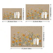 1 Piece Printed Daisy Floral Doormat Front Door Rug, Simple And Clear, Suitable For Bedroom/Living Room/Dining Room/Kitchen/Bathroom Entrance/Hallway/Simple Floor Mat/Festive Decoration/Welcome Mat/Entrance, Courtyard Floor Mat - 20*30英寸 - 查看 4