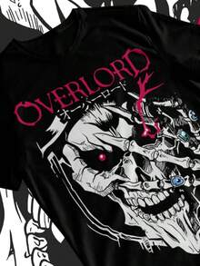 Camiseta Overlord Ainz-Ooal Gown Albedo Calavera Anime Manga Regalos Camiseta Suave - Negro - Ver 5