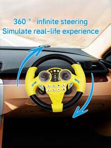 360度旋转多功能方向盘吸盘玩具，儿童早教玩具，模拟驾驶乐趣，逼真汽车音效，可靠满足儿童好奇心，适合女孩、男孩和感官发育。 - 彩色 - 查看 4
