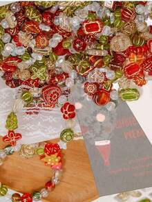 Vintage Baroque Style Gold-Plated Pearl Bead Set, Gold-Plated Acrylic Pearls, Suitable For Making Jewelry, Bracelets, Anklets, Earrings, Necklaces, Phone Case Charms, Keychains, Bag Charms, Ideal For DIY Valentine's Day Gifts, Summer Beach Accessories, Back To School Gifts, New Year Presents - 彩色 - 查看 7