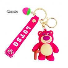 Disney 1pc  Cute New Strawberry Bear Keychain, Key Chain, Car Bag Pendant, Couple Accessory, Creative Cartoon Delicate Gift - Multicolor - View 7