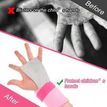 Muñequeras de Gimnasia para Jóvenes, Juego de 2 Pulseras Deportivas para Gimnasia Protección de la Palma y Soporte de Muñeca Accesorios Deportivos para Entrenamiento y Ejercicio,38081192 - Azul Cadete - Ver 6