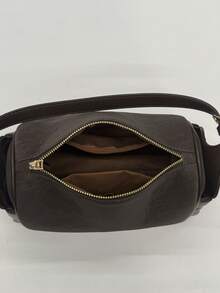 女士单肩包，时尚优雅个性化拼接大容量枕形包，咖啡色，适合购物和通勤。 - 咖啡 - 查看 9