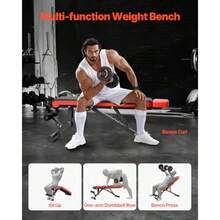 Weight Bench 660lbs Adjustable Weight Bench Press For Full Body Workout Exercise Sit Up Bench For Home Gym Strength Training Flat Bench With Extended Head/Neck Protection And Quick Folding - BlackRed - View 7