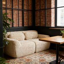 Sofas & Couches - Light Khaki + Plush + 2 Seat - View 1