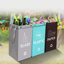 40L Triple-Fold Collapsible Trash Can - Polypropylene, Large Capacity, Portable Handle, Suitable For Home, Kitchen And Camping - Waste Sorting Container, Kitchen Garbage Bin, Multi-Purpose Trash Can, Easy To Clean Material - Multicolor - View 13