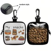 1pc Dog Training Treat Bag With Zipper Closure, Pet Training Set With Hook And Zipper - Pet Poop Bag, Small Dog Pet Walking Bag, One Side Transparent, Essential Dog Walking Gear | Vibrant Dog Accessories - Multicolor - View 7