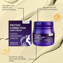 100g Protein & Coconut Oil Straightening Cream, Gentle Nourishing Hair Repair Curls, Softens & Creates Silky Smooth Shiny Hair, Helps Improve Frizz & Curls Naturally Without Damage, Keeps Straight Hair Smooth, Clean, Fragrant Formula, For Seasonal Hair Care & Day-Night Use - Hair Straightening Cream - View 8
