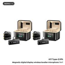 REMAX K17 Magnetic Clip-On Digital Wireless Lapel Microphone Offers One-To-One Connectivity For Clear Audio Recording And Live Streaming, Making It A Practical Ramadan Gift. - Lightning - View 3