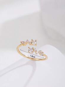 Adjustable Size Fashionable Cute Girl Rings, Copper Alloy Micro-Inlaid, Classic European, American, Japanese And Korean Style - Multicolor - View 5