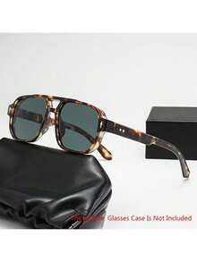 Classic Pilot-Style Men's Fashion Gls - Vintage Retro Design With Gradient Brown Lenses, Durable PC Frame Casual Wear, Fashion Acssories| Vintage Retro Gls| Polycarbonate Frame FCZ8 - trà đen - Xem 5