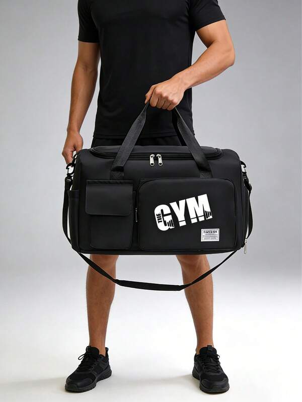 1PC Multifunctional Gym Dumbbells Print Bag - 2-In-1 Duffel & Backpack For Fitness, Sports & Overnight Trips