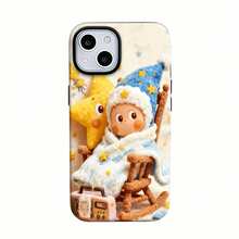 Estuche para teléfono de peluche Dreamy Starry Night Compatible con estuches para teléfonos   17  16 Pro Max  15 Pro Max  13 y  12 Material dos en uno a prueba de caídas Brinda protección contra golpes y caídas Un gran regalo para familiares, amigos, seres queridos, novios, novias y para Año Nuevo - Blanco - Ver 2