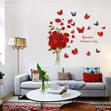 Bộ 2 miếng dán trang trí ngày Valentine, hình cây trái tim hiện đại, decal dán tường PVC tự dính và có thể tháo rời, dùng để trang trí phòng khách, phòng ngủ, nhà cửa, trang trí tường, trang trí phông nền lễ hội. - Xem 8