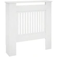 HOMCOM Radiator Cover With Horizontal Slats, White, For Living Room Or Bedroom, 78 X 19 X 81 Cm - 白色 - 查看 1