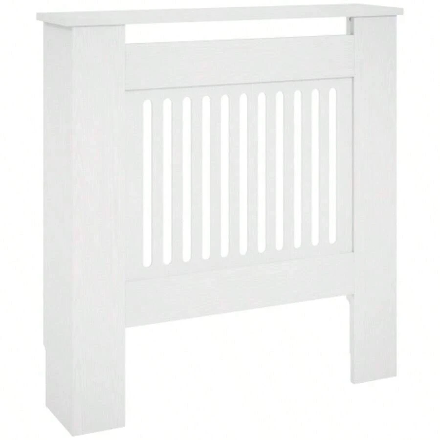 HOMCOM Radiator Cover With Horizontal Slats, White, For Living Room Or Bedroom, 78 X 19 X 81 Cm - 白色 - 查看 1