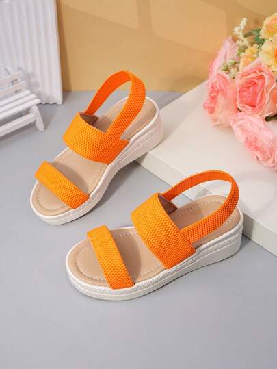 Children's Sandals, New Spring/Summer Girls High Heel Wedge Sandals, Princess Shoes For Toddlers & Big Kids, Open Toe Fashion Outdoor Student Sandals