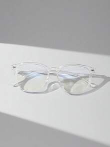 1副/套 男士休闲百搭纯色方形时尚眼镜，适合日常阅读、校园生活、通勤，复古时尚眼镜框，男女皆宜 - 彩色 - 查看 5