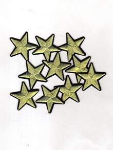 10 piezas de parches bordados con forma de estrella, adecuados para ropa, bolsos, zapatos, sombreros, decoración del hogar, con plancha - Multicolor - Ver 14