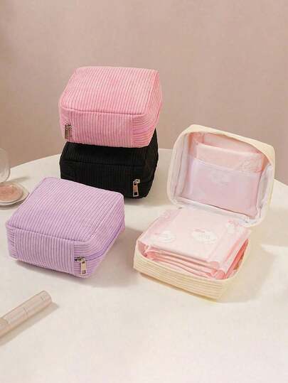 2/1pc Portable Sanitary Pad Pouch, Suitable For Girls, Students, And Menstruating Women, Can Store Cables, Keys, Lipstick, Coins, Etc.