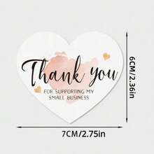 50pcs New Elegant Heart Thank You Labels -"Thank You For Supporting My Small Business" Thank You Cards - Arts & Crafts Supplies ﻿ ﻿ ﻿ - Nhiều màu - Xem 5
