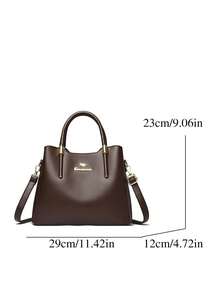 Retro Luxury Large Capacity Commuter Versatile Elegant Tote Bag, Fashion Personalized One Shoulder Handbag, PU Material - Coffee - View 8