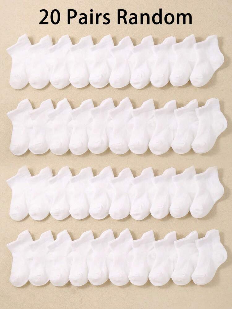 20/10 白色网眼婴儿短袜，加长防滑后跟设计，透气运动袜，适合0-36个月的幼儿，弹性透气不勒脚，适合日常穿着和开学季，婴儿袜，幼儿袜，网眼袜，校服袜，圣诞节/开学季礼物 - 彩色 - 查看 6