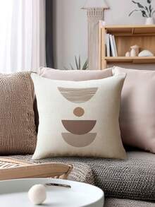 4 fundas de almohada estilo bohemio, fundas de cojín decorativas de línea de moda minimalista, fundas de almohada con sensación de lino, fundas de almohada con diseño popular de Oriente Medio, lavables a máquina, con cierre de cremallera, fundas de almohada decorativas de poliéster, adecuadas para la decoración del hogar, fundas de almohada impresas por un solo lado, aplicables para la sala de estar, el dormitorio, el sofá, sin relleno de almohada