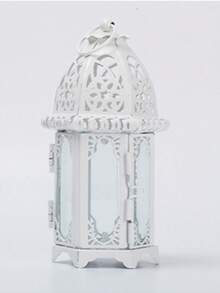 1pc Small Black Moroccan Style Candle Holder With Clear Glass Panel, Suitable For Patio, Indoor/Outdoor, Events, Ramadan, Parties And Weddings. They Also Make An Ideal Gift For Ramadan, Birthdays, Graduations, Eid Al-Fitr And More. - Multicolor - View 12