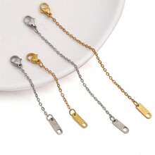 3pcs Stainless Steel Extension Chain With Lobster Clasp, Suitable For Bracelet, Necklace DIY Jewelry Making - Extended Chain - View 2