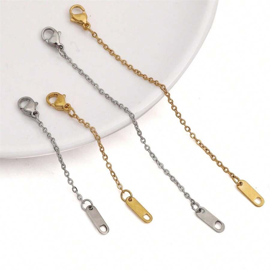 3件套不锈钢延长链，带龙虾扣，适用于手链、项链DIY首饰制作 - 延長鏈 - 查看 1
